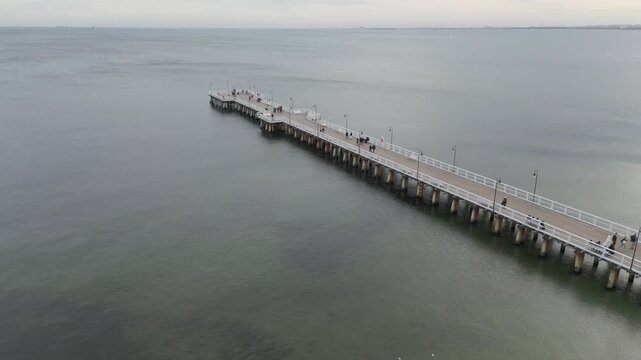 Gdynia Pier. aerial shot. Autumn
