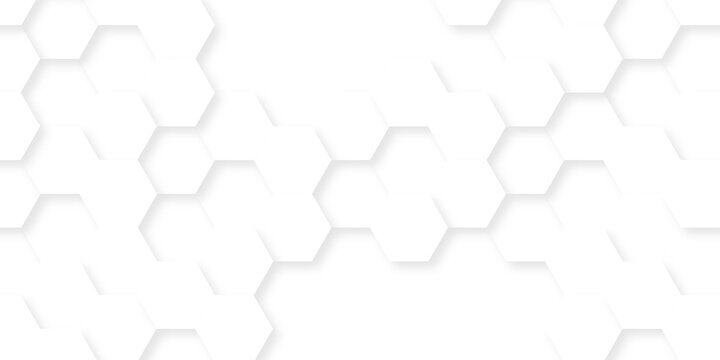 Modern abstract vector polygonal pattern. Abstract background with hexagon. Illustration web honeycomd light white futuristic hexagon. White paper texture abstract grid tile seamless hexagon wall.