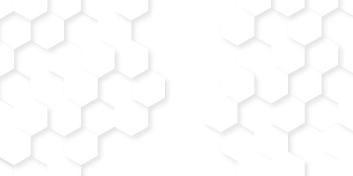 Modern abstract vector polygonal pattern. Abstract background with hexagon. Illustration web honeycomd light white futuristic hexagon. White paper texture abstract grid tile seamless hexagon wall.