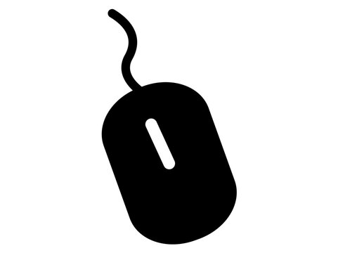 Solid black computer mouse device icon design element