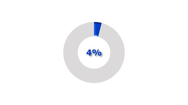 4% circle loading pie chart icon modern design concept illustration.