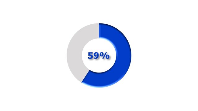 59% circle loading pie chart icon modern design concept illustration.