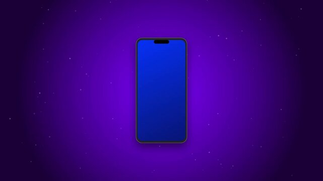 Futuristic smartphone animation with glowing digital background