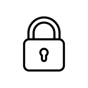 Closed padlock protection sign isolated on transparent background