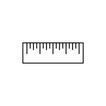 Measuring ruler outline icon isolated on transparent background