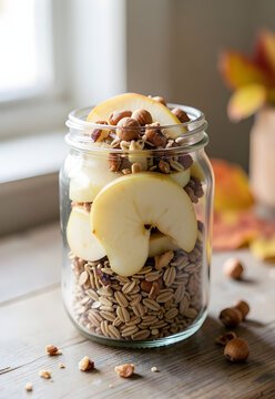 Pear and cocoa overnight oats