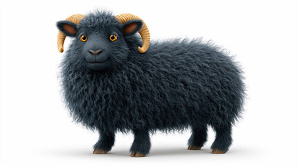 Fototapeta premium Black sheep isolated for animal symbolism nature and unique livestock concepts