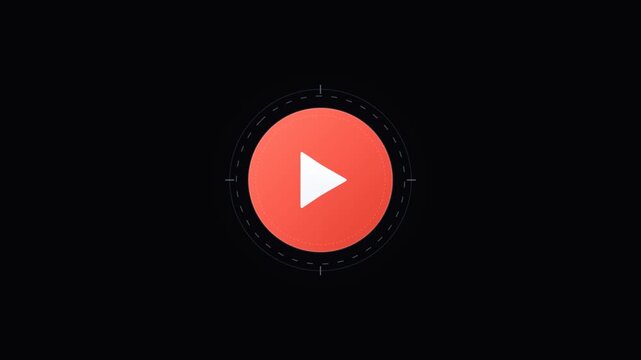 Red play button icon on dark background for media player interface