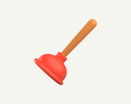 Vector Illustration of a 3d Plunger Icon