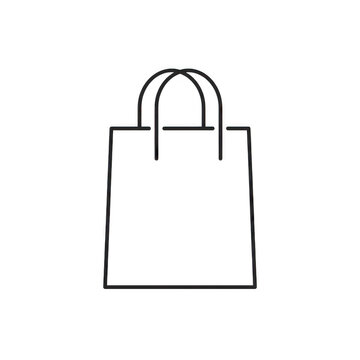 Shopping bag with double handles isolated on transparent background