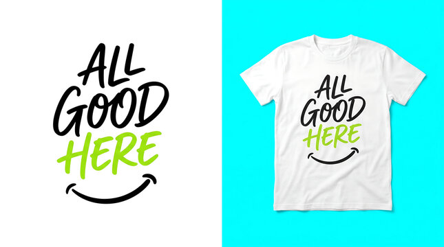 T-shirt mockup featuring positive affirmation quote.