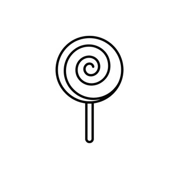 Swirled lollipop candy stick isolated on transparent background