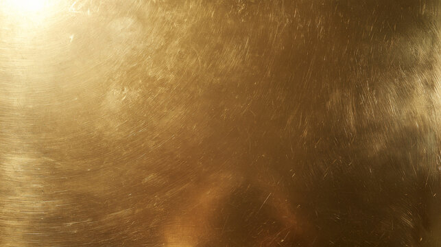 Brushed Gold Metallic Texture Background with Scratched Surface