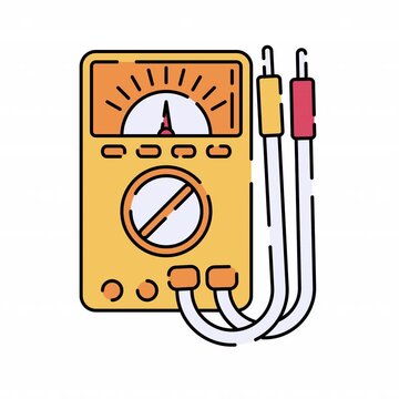 Multimeter Flat design style animation with minimal, smooth transitions, and simple. No background. Alpha Channel