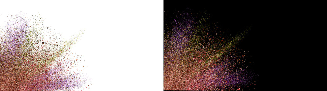 Colorful Powder Splash Burst Holi Gulal Cloud Isolated Transparent PNG Corner Overlay