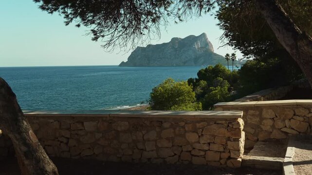 View towards Penyal d&rsquo;Ifac Natural Park, Calpe, Costa Blanca, Spain