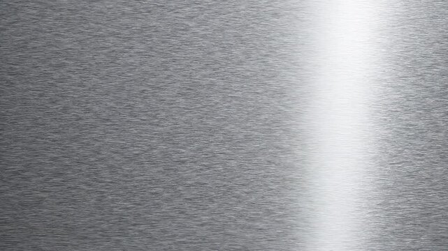 Brushed Metal Stainless Steel Surface Texture with Sweeping Light Reflection