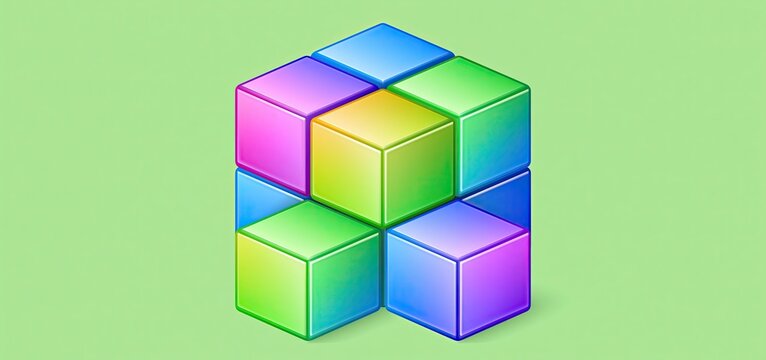 Geometric cube artwork featuring green and blue tones for environmental awareness and Earth Protection Day campaigns.