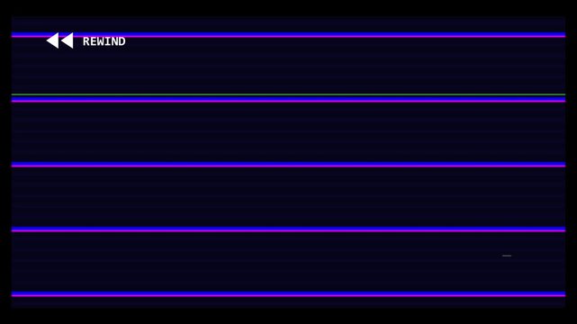 Blank black frame for VHS rewind and vintage video effect