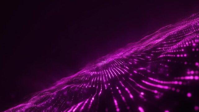Futuristic pink glowing data stream and digital abstract wave background for technology design