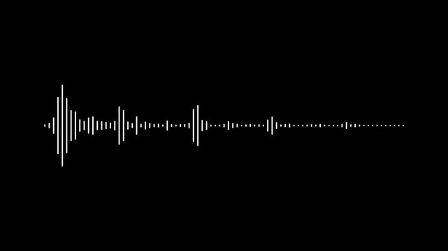 sound wave audio spectrum, and music equalizer on black background. Waves of abstract music oscillate. White sound wave on black background, close-up digital audio spectrum wave effect