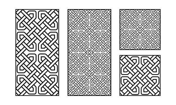 Lattice Screen Panel Divider Geometric Celtic Knot Style Ornament Vector Graphic Design