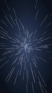 Warp speed hyperspace starfield flight seamless loop in subtle ice tones vertical 9:16