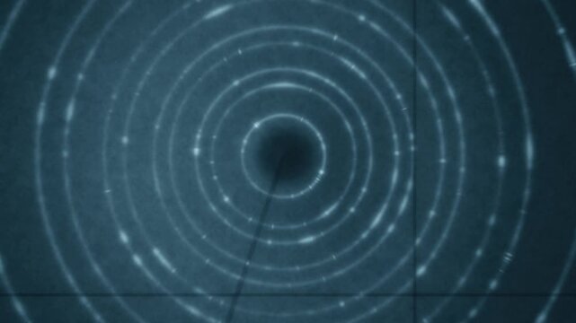 X-ray powder diffraction Debye rings rotating crystal grain texture dark detector seamless loop in rich blue tones