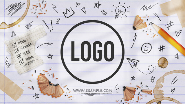 Notebook Pencil Logo Reveal - Full HD