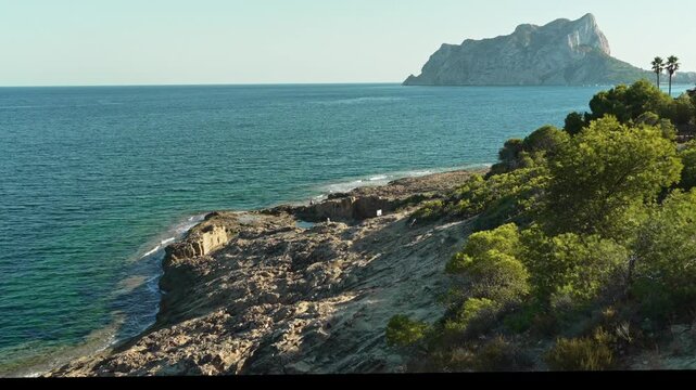 View towards Penyal d&rsquo;Ifac Natural Park, Calpe, Costa Blanca, Spain