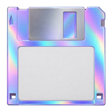 Holographic floppy disk with blank label