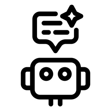 Chatbot Robot Speech Bubble Assistant Line Icon