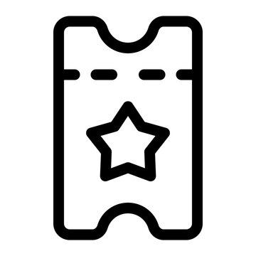Ticket Star Event Voucher Pass Line Icon
