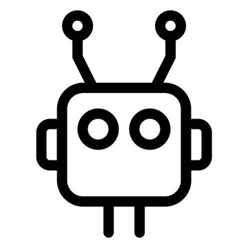 Robot Head Artificial Intelligence Bot Line Icon
