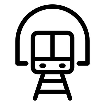 Train Tunnel Subway Metro Railway Line Icon