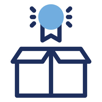 Open Box Award Badge Quality Product Duo Tone Icon