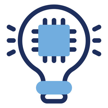 Smart Light Bulb Microchip Technology Duo Tone Icon