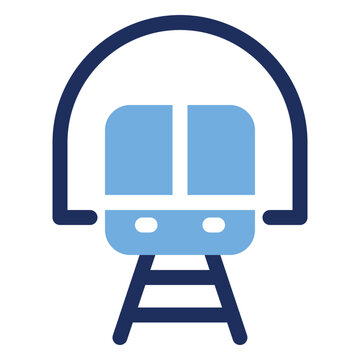 Train Tunnel Subway Metro Railway Duo Tone Icon
