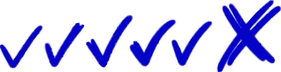 Hand-Drawn Checkmark and X Cross Mark Doodle © stock image library
