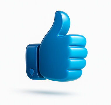  3D Blue Thumbs Up Like Reaction Icon