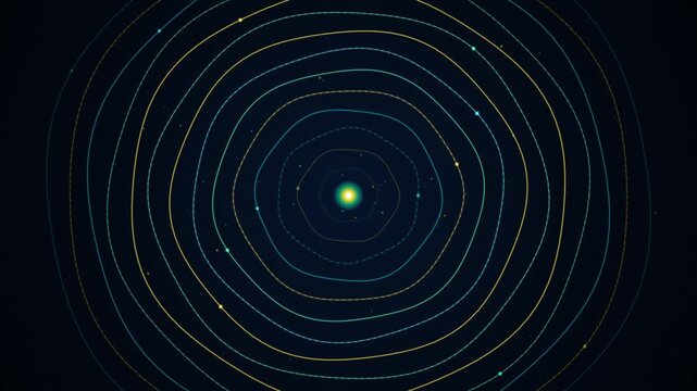 Dark space background with glowing blue portal vortex ring
