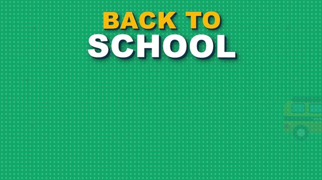Educational icons with back to school text on blue and green background