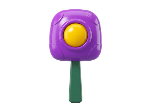 A Minimalist 3D Illustration of a Stylized Purple Cyclops Flower Pop Isolated on White Background for Creative Graphic Design Projects