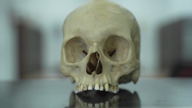 A human skull, It is used in medical science.
