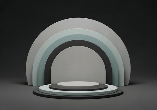 Minimalist gradient arch with platform stage
