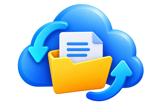 Cloud file synchronization and data backup technology icon