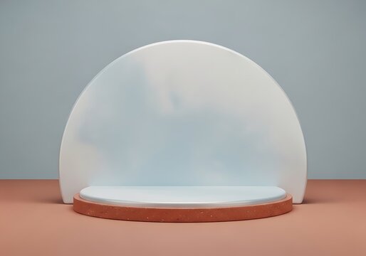 Minimalist white dome on wooden base