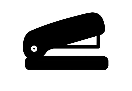 Solid black stapler icon for office and stationery
