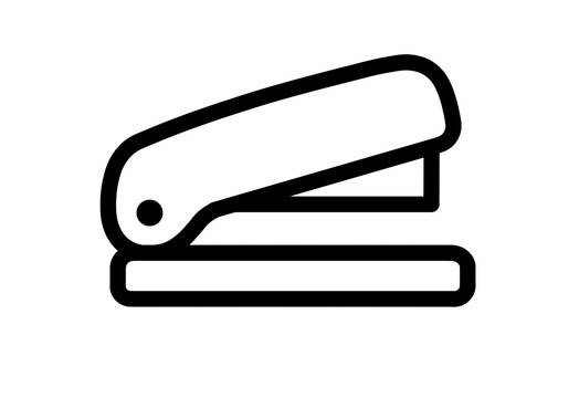Stapler icon seen from the side in black outline style