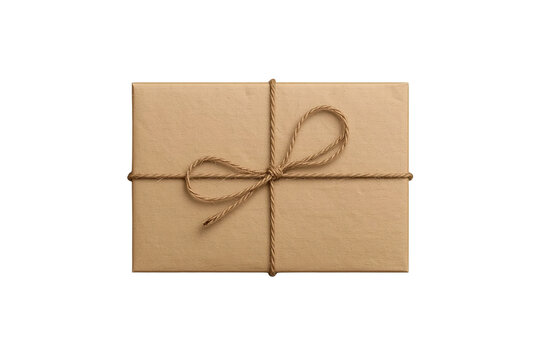 Modern kraft paper parcel tied with twine for seasonal design